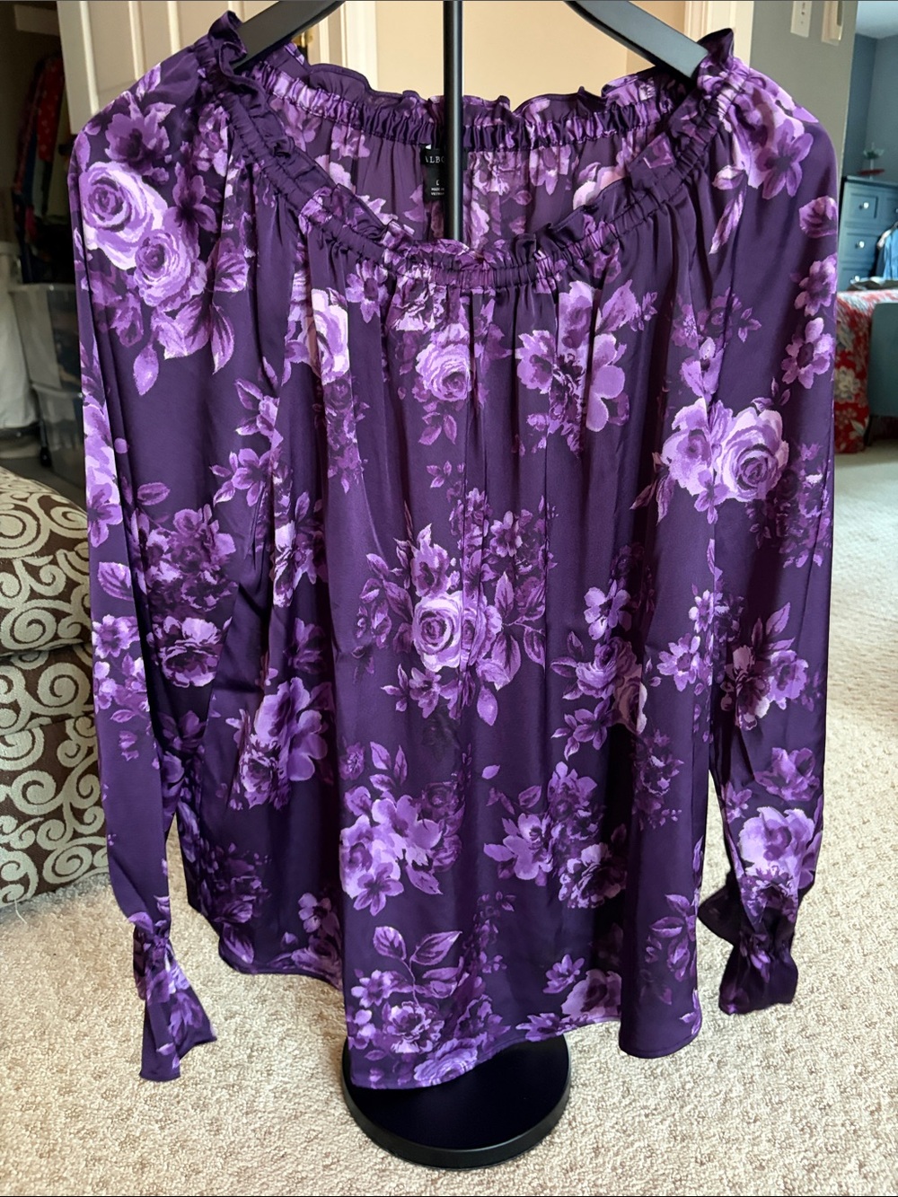 Talbots Purple Floral Blouse